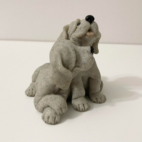 Vintage 2001 Quarry Critters Dog Figurine Pebbles And Patch Dogs - Picture 12 of 16